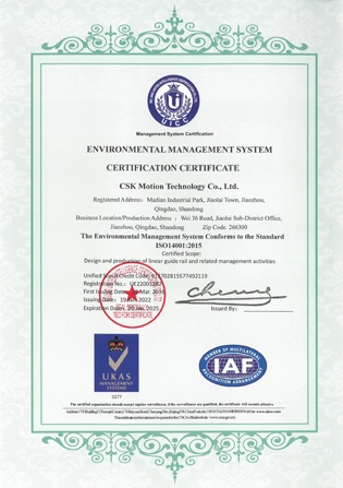 environmental management system certification certificate